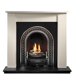 Gallery Regal Cast Iron Arch Limestone Solid Fuel Package