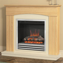 Bemodern Linmere Oak Electric Fireplace Suite