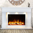 Matching White Back Panel and Hearth<br>
