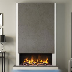 Elgin and Hall Camino Pryzm Chimney Breast Ash White with Chicago Concrete