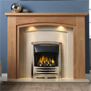 Gallery Allerton Oak Wooden Fireplace with Perla Marble Suite