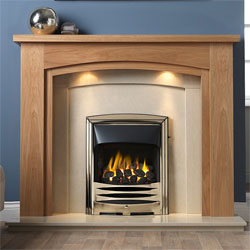 Gallery Allerton Oak Wooden Fireplace with Perla Marble Suite