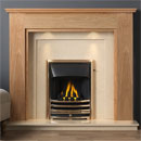 Gallery Atwick Oak Wooden Fireplace with Perla Marble Suite
