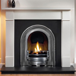 Gallery Coronet Half Polish Cast Iron Arch Solid Fuel Package