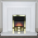 Harrier Fireplaces Cascada Brass Electric Fireplace Suite