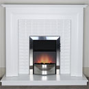 Harrier Fireplaces Cascada Chrome Electric Fireplace Suite