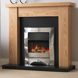 Pureglow Ludlow Oak and Zara Electric Fireplace Suite