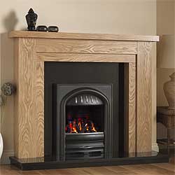 Pureglow Hanley 54 Slimline Gas Oak Fireplace Suite