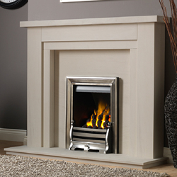 Pureglow Hanley 54 Slimline Gas Limestone Fireplace Suite
