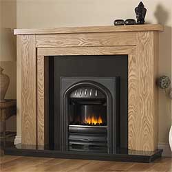 Pureglow Hanley 48 Full Depth Gas Oak Fireplace Suite