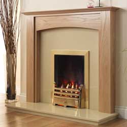 Pureglow Stretton Full Depth Gas Oak Fireplace Suite
