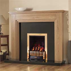 Pureglow Whitton 54 Full Depth Gas Oak Fireplace Suite