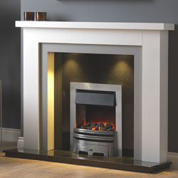 Pureglow Hanley White and Grey Painted Wood Fireplace
